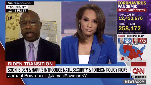 Jamaal Bowman on CNN getting cut off