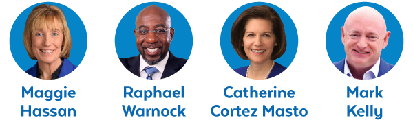 Hassan, Warnock, Cortez Masto, and Kelly
