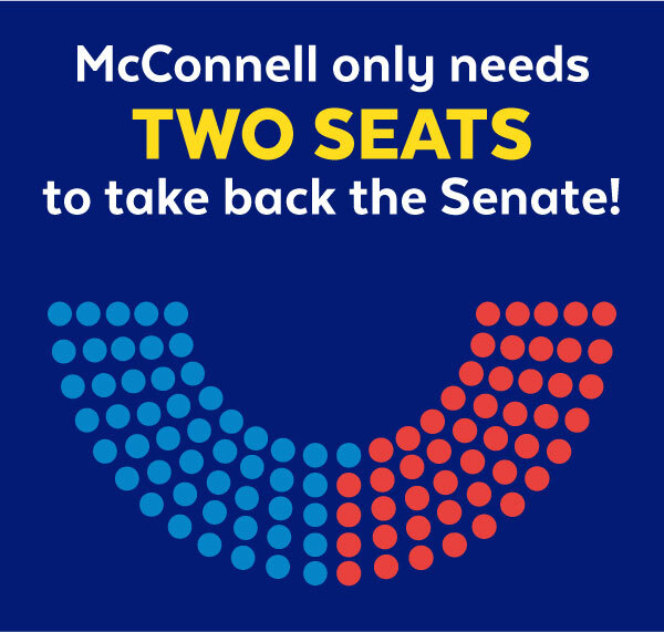 McConnell only needs TWO SEATS to take back the Senate!