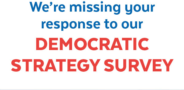 We're missing your response to the Democratic Strategy Survey