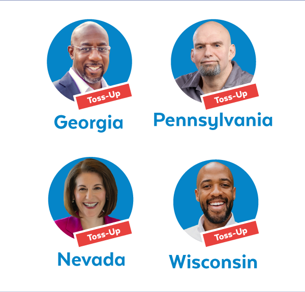 Georgia, Pennsylvania, Nevada, Wisconsin