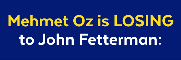 Mehmet Oz is LOSING to John Fetterman