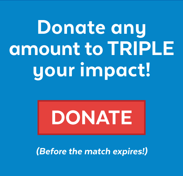 Donate any amount to TRIPLE your impact!