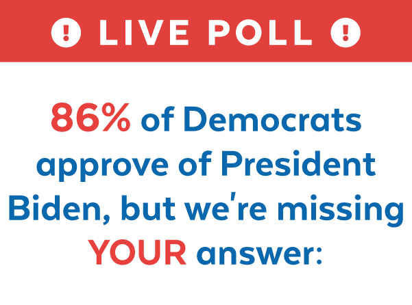 LIVE POLL-86% of Democrats approve of President Biden