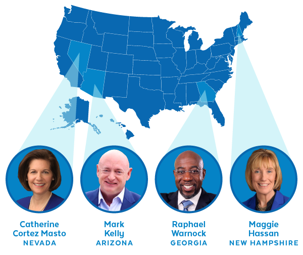 Cortez Masto, Kelly, Warnock, Hassan