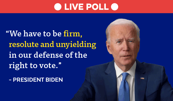 Biden:'We have to be firm...in our defense of the right to vote.'
