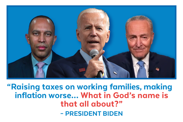 President Biden: 'Raising taxes on working families, making inflation worse... What in God's name is that all about?'