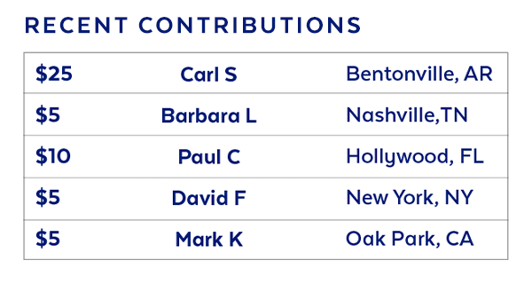 Scrolling List of Donors