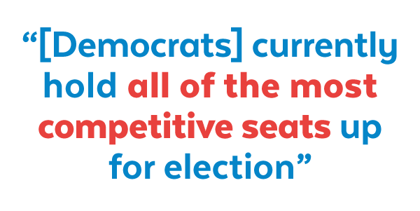 '[Democrats] currently hold all of the most competitive seats up for election'