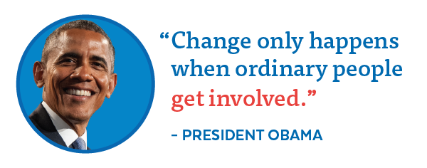Obama: 'Change only happens when... people get involved'