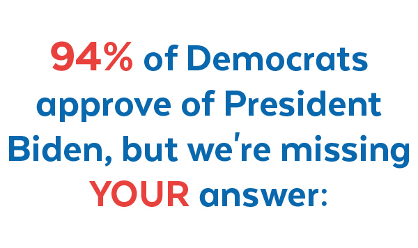 94% of Democrats approve of President Biden...