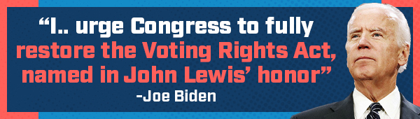 Joe Biden: We're witnessing an all-out assault on our democracy. We need the John Lewis Voting Rights Act.