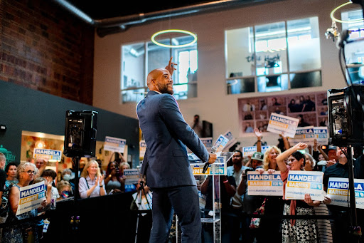 Mandela Barnes announcing his candidacy for Senate