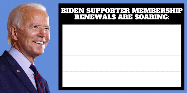Biden Supporter Membership renewals are SOARING!