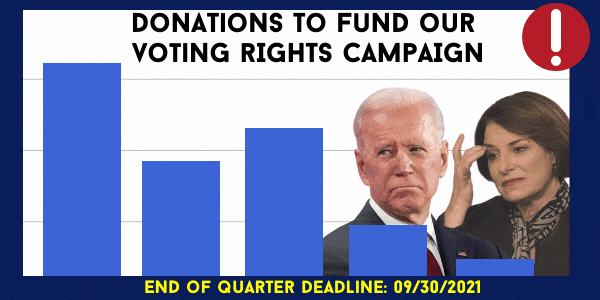 Donations to fund our Voting Right Campaigns are sinking!