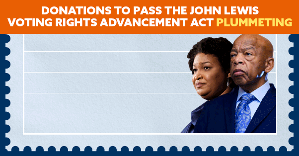 DONATIONS TO PASS THE JOHN LEWIS VOTING RIGHTS ADVANCEMENT ACT PLUMMETING