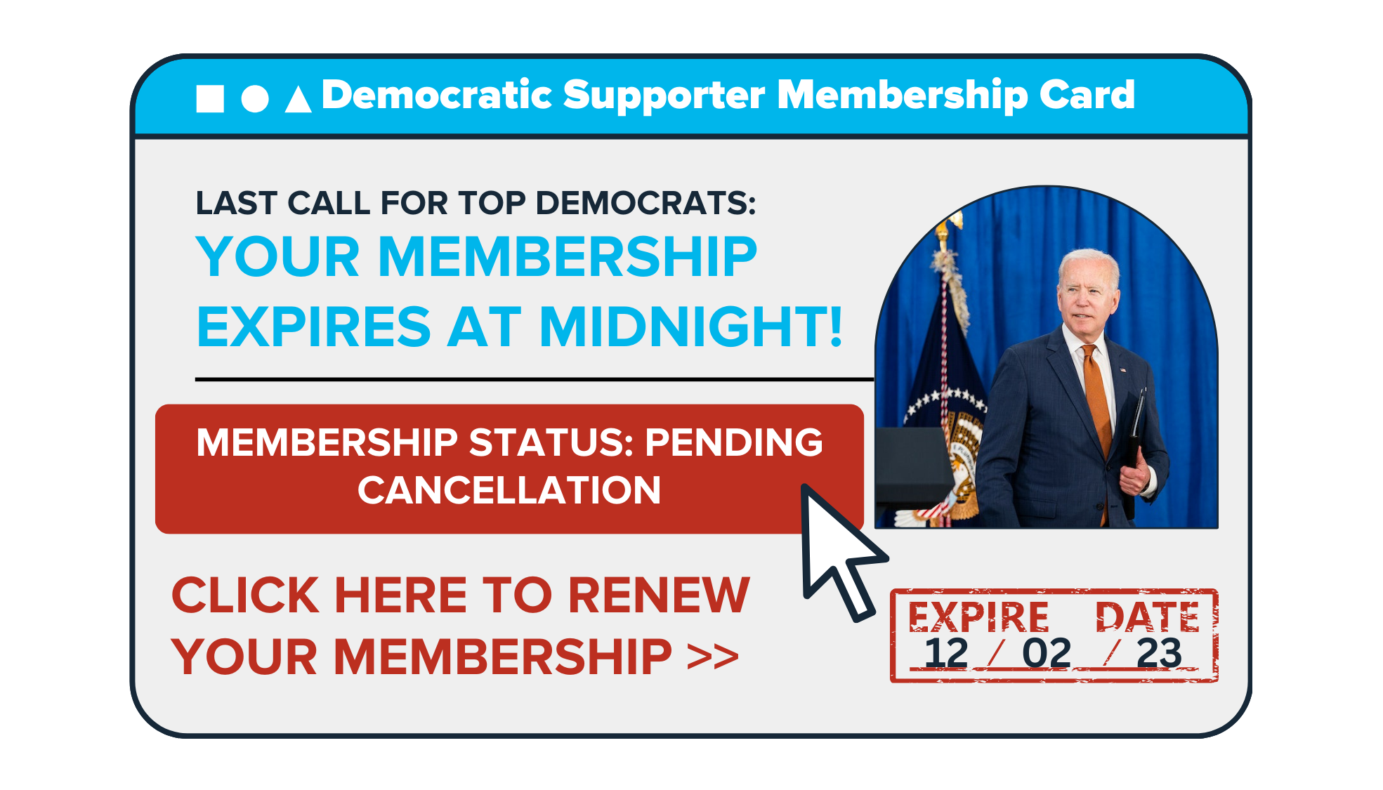 graph of us not hitting our President Biden membership goal