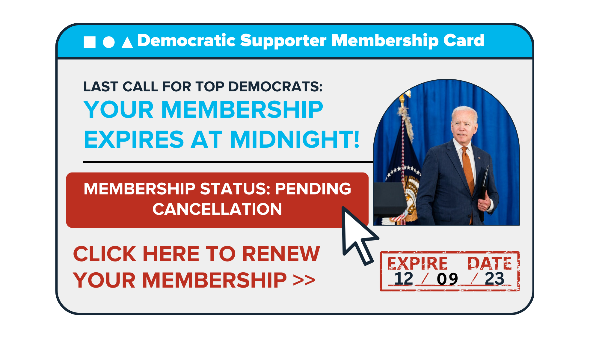 graph of us not hitting our President Biden membership goal