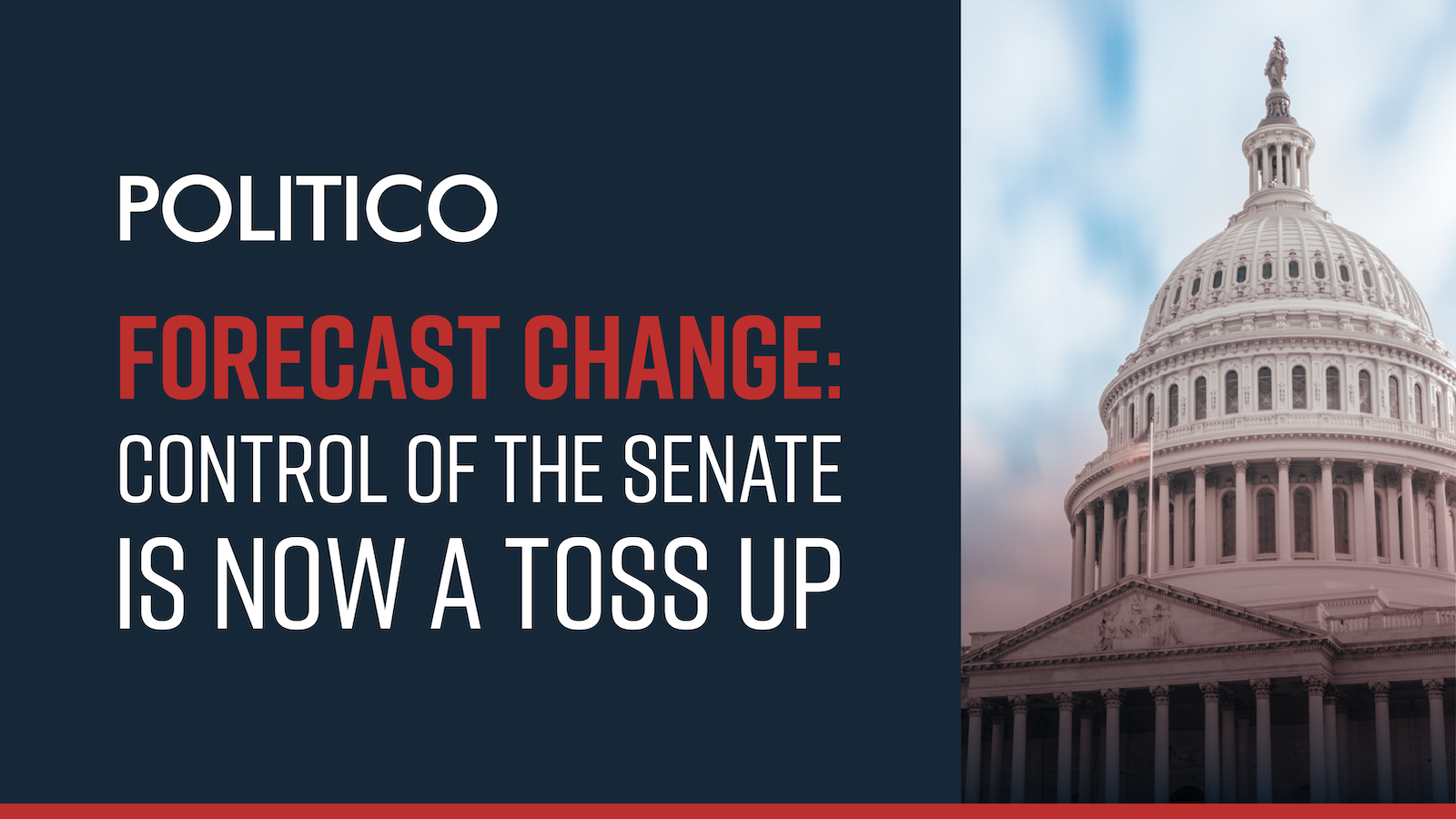 Politico: Forecast Change -- Control of the Senate is now a toss up
