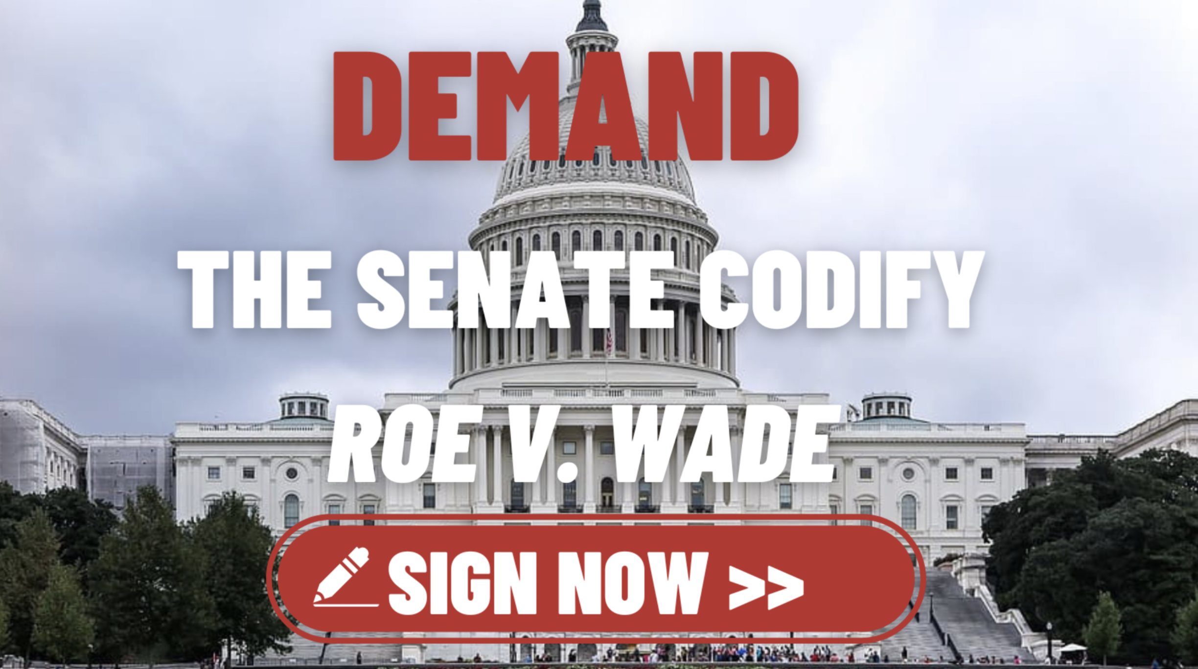 DEMAND THE SENATE CODIFY ROE V. WADE - SIGN NOW DEMAND THE SENATE CODIFY ROE V. WADE - SIGN NOW