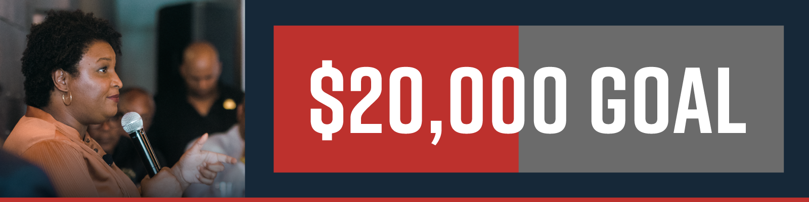 Progress bar showing under halfway to $20,000 goal Progress bar showing under halfway to $20,000 goal