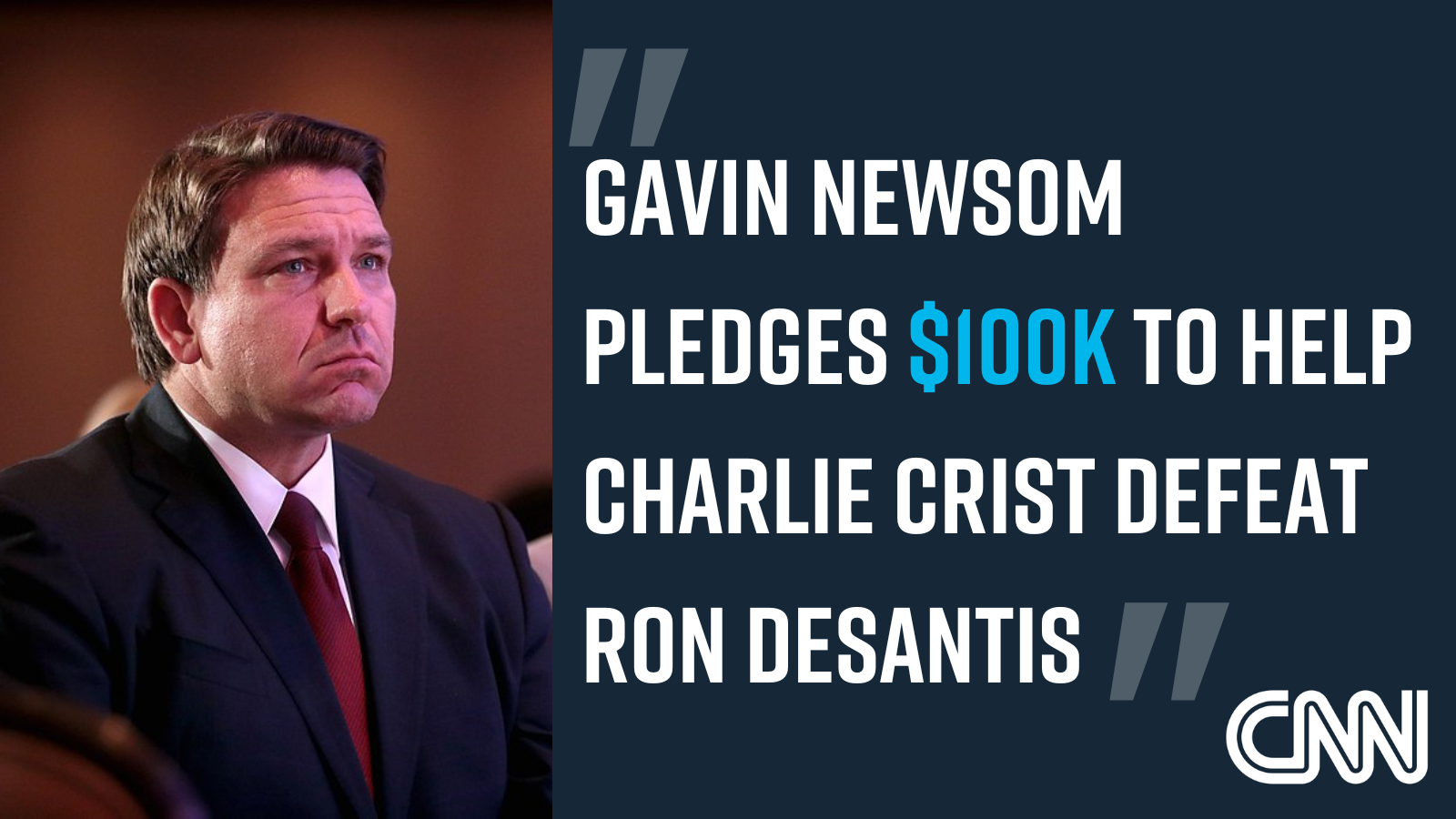 Gavin Newsom pledges $100K to help Charlie Crist defeat Ron DeSantis