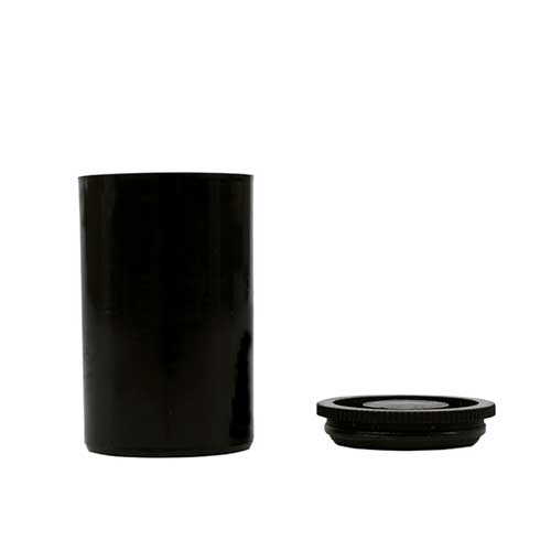 Container Small Black Plastic w/lid