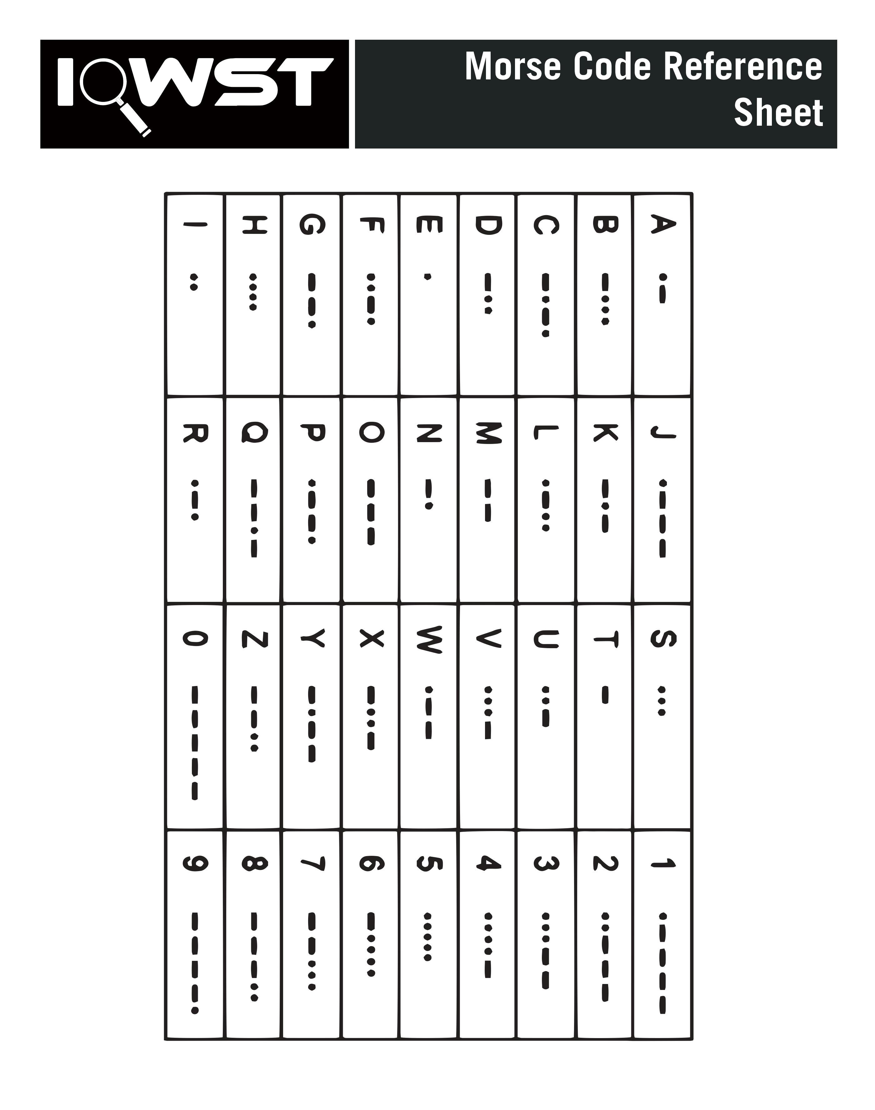 Morse Code Reference Sheets,
