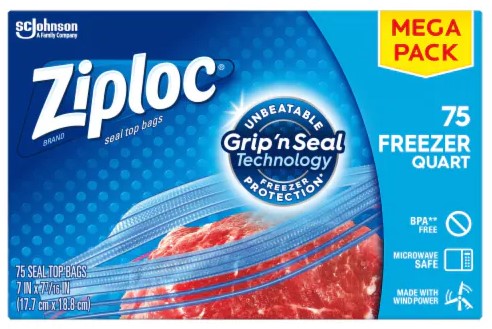 Freezer Bag, Quart, 75/Pack