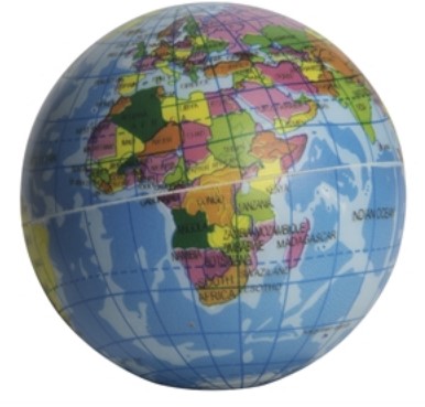 Earth Squish Ball, with Labels