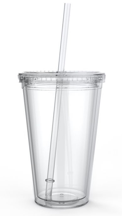 Plastic Vacuum Cup, 16oz with Lid