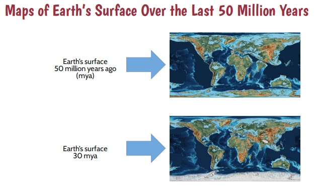 Lesson 3 Maps of Earth's Surface Over the Last 50 Million Years Set