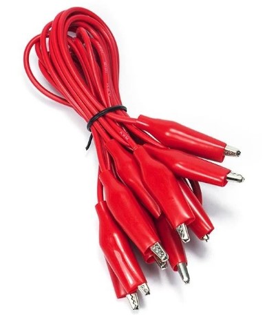 Wire with Aligator Clips, 24", Red