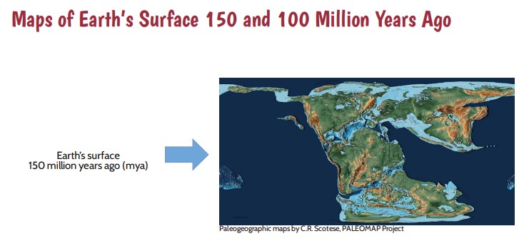 Lesson 5 Maps of Earth's Surface 150 and 100 Million Years Ago Set