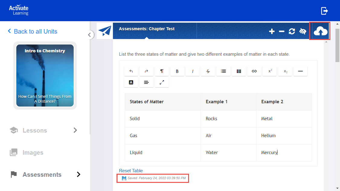 Student View Of An Assessment