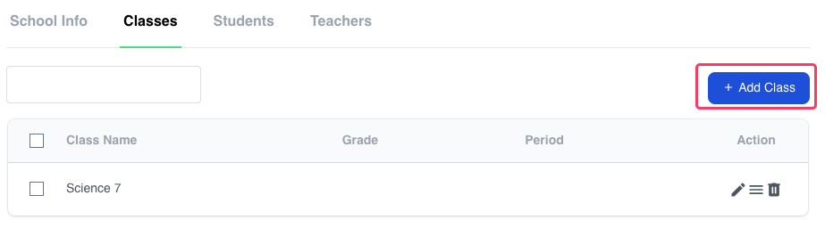 create class tab