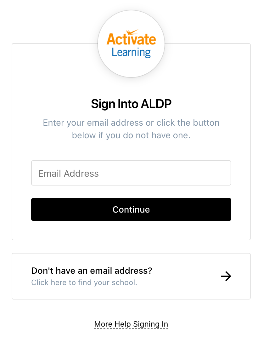 ALDP Login Page