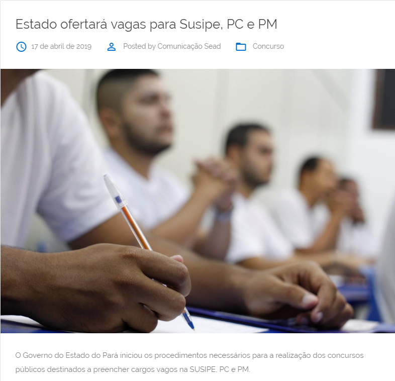 Alunos sentados para o Concurso PM PA