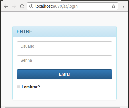 Pagina de login com a funcao LEMBRAR-ME