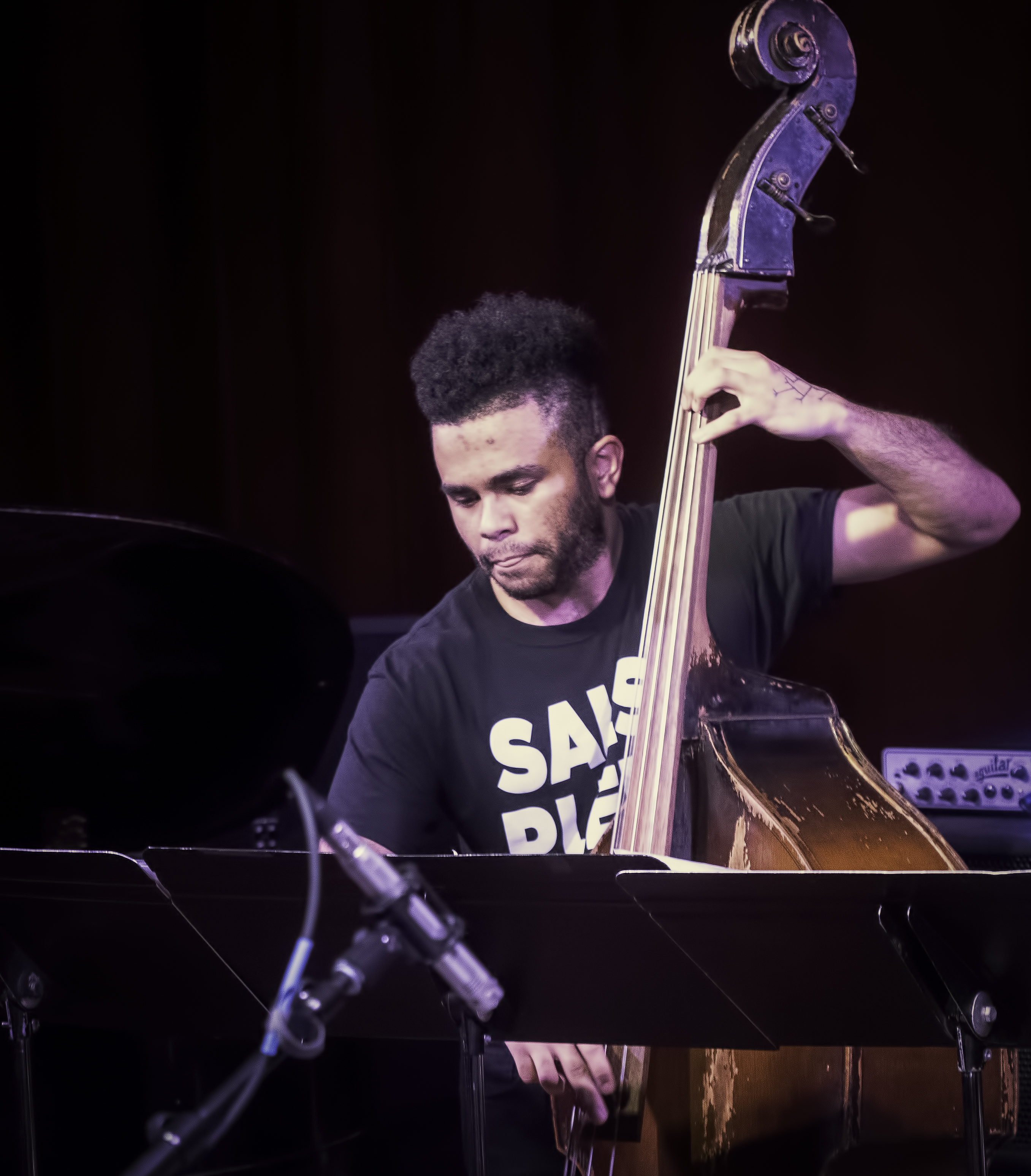 Nick Dunston with the Tyshawn Sorey Sextet at the NYC Jazz Gallery