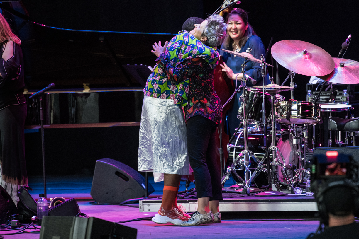 Cecile McLorin Salvant and Allison Miller at the 2021 Freihofer's Saratoga Jazz Festival