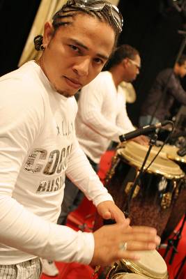 Leonel Guerra and Edwin Sanz with "Batambo" 'S Soundcheck at the Kilimandjaro Festival, Thonon-Les-Bains, France, 2005