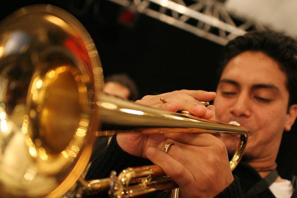 Giovanni Silveroni with "Batambo" 'S Soundcheck at the Kilimandjaro Festival, Thonon-Les-Bains, France, 2005