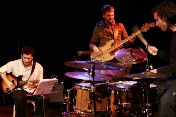 Cyril Moulas, Nicolas Brunner and Alexandre Babel with "Liquid Groovement" at the Sud Des Alpes, Amr, Geneva, Switzerland, 2005
