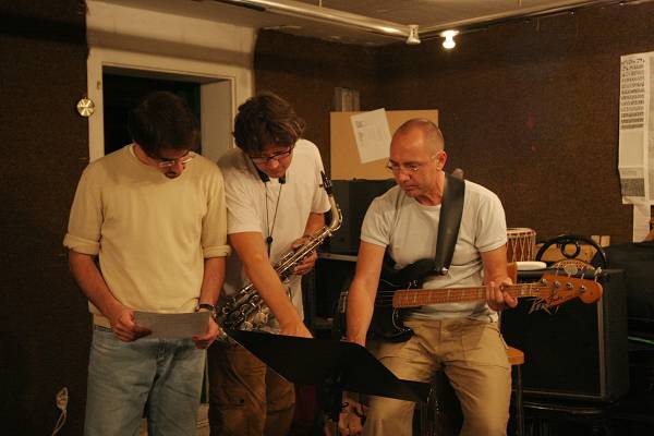 Matthieu Rossignely, Stefano Saccon and Jean-Pierre Schaller During a Rehersal for the Group "Stratometric", Geneva, Switzerland