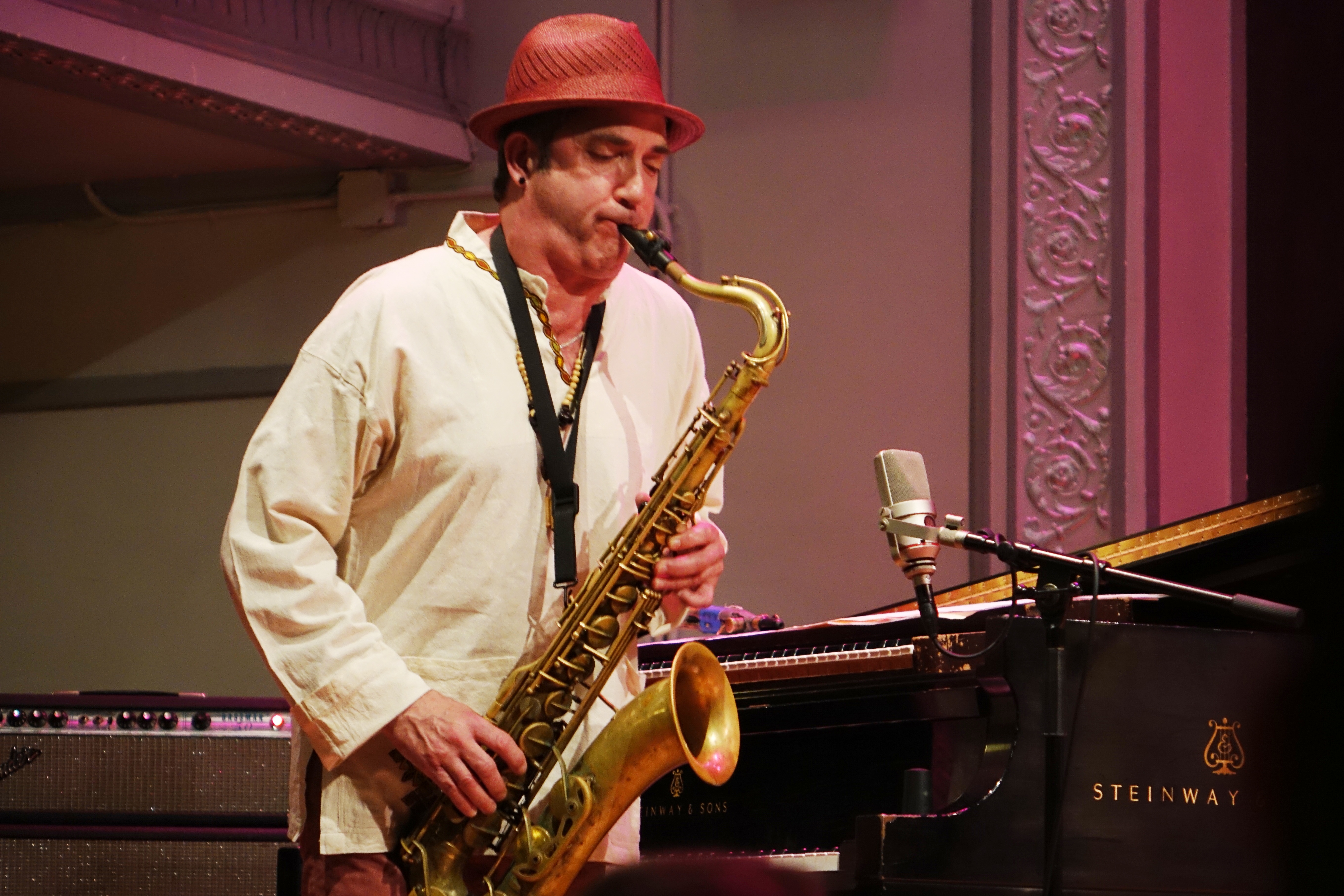 Peter Apfelbaum at the Vision Festival in Roulette, Brooklyn in June 2019