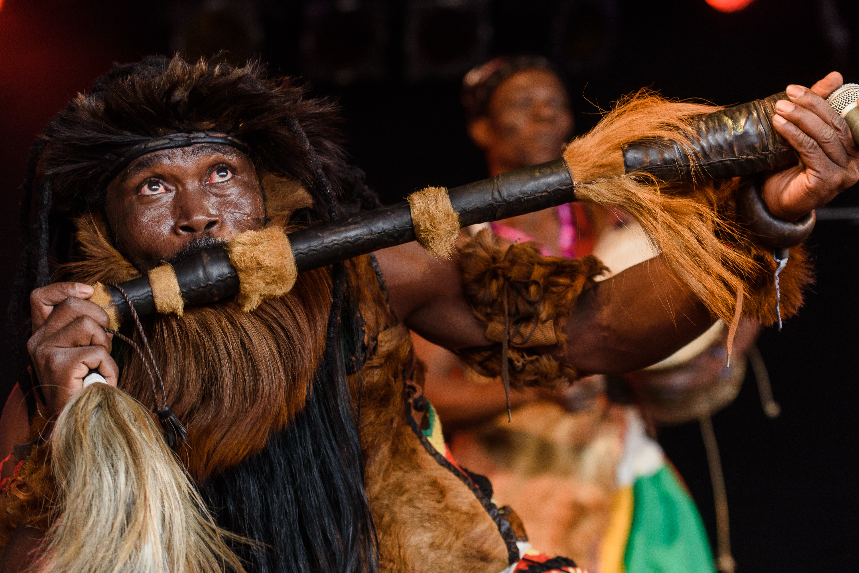 King Ayisoba's leathery flute player