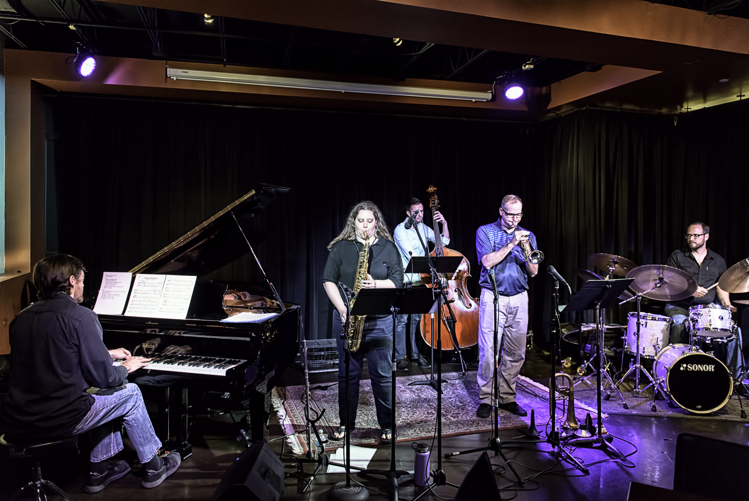 Michael Collins, Monica Shriver, Ben Hedquist, Nick Cooper and Ryan Anthony with the Monica Shriver Project at the Nash in Phoenix