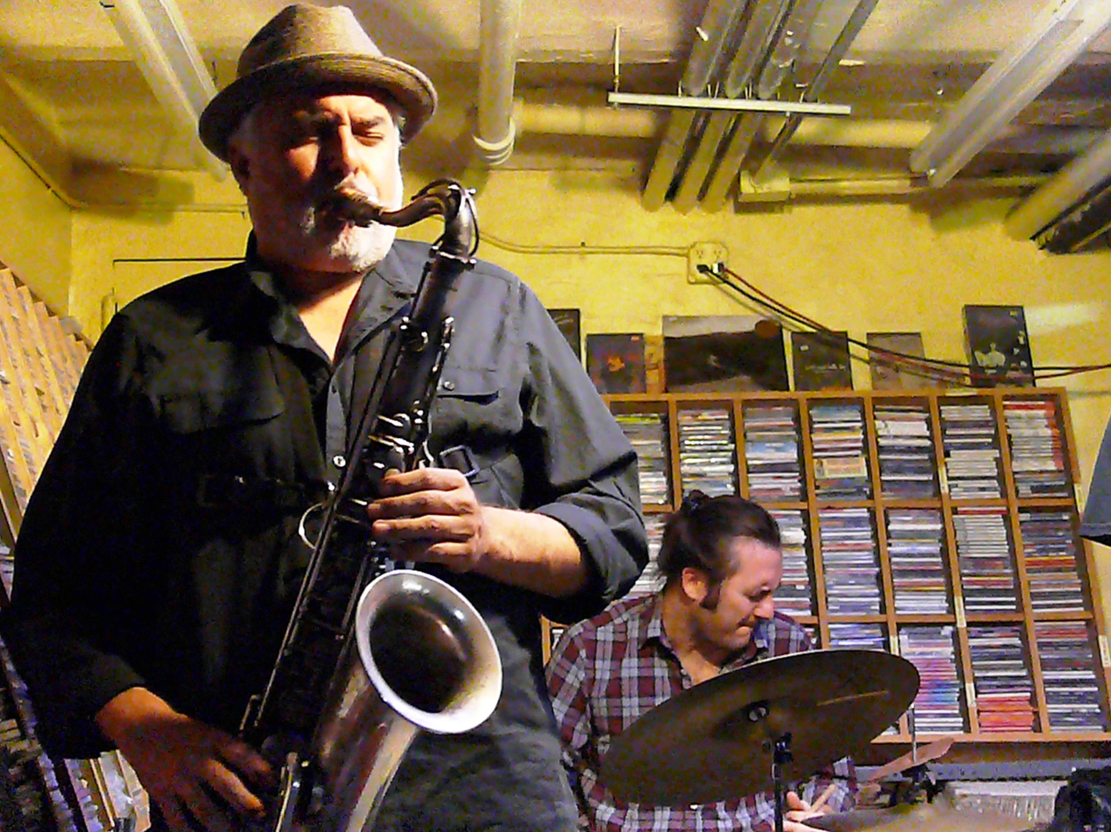 Tony Malaby and Joe Hertenstein at Downtown Music Gallery, NYC in October 2016