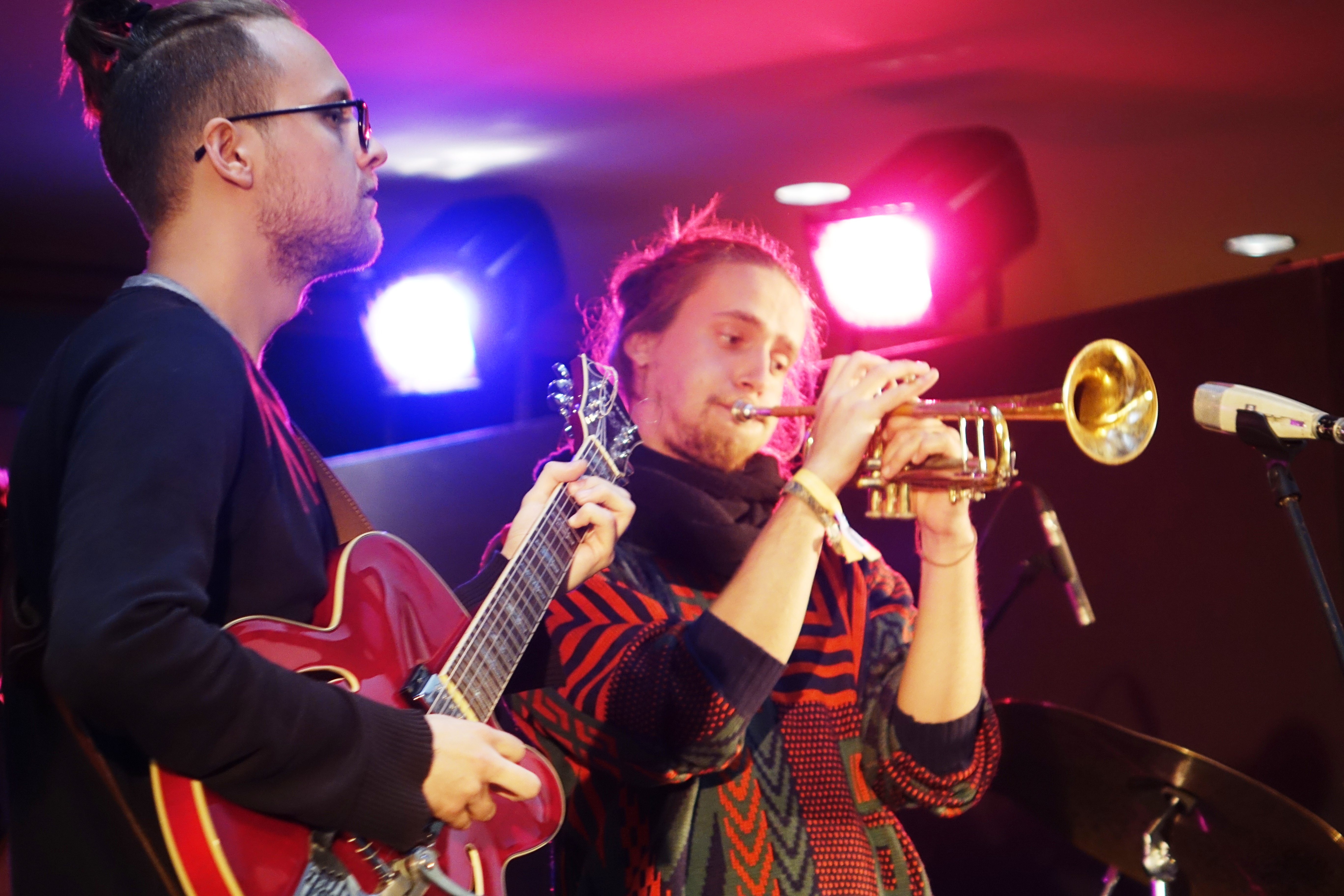 Deimantas Jurevičius and Mantvydas Leonas Pranulis at the Vilnius Mama Jazz Festival in November 2017